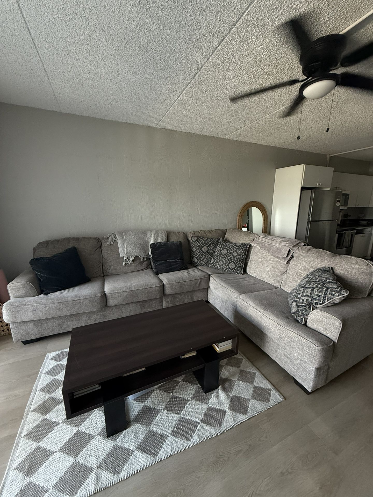 Large Gray Sectional Couch