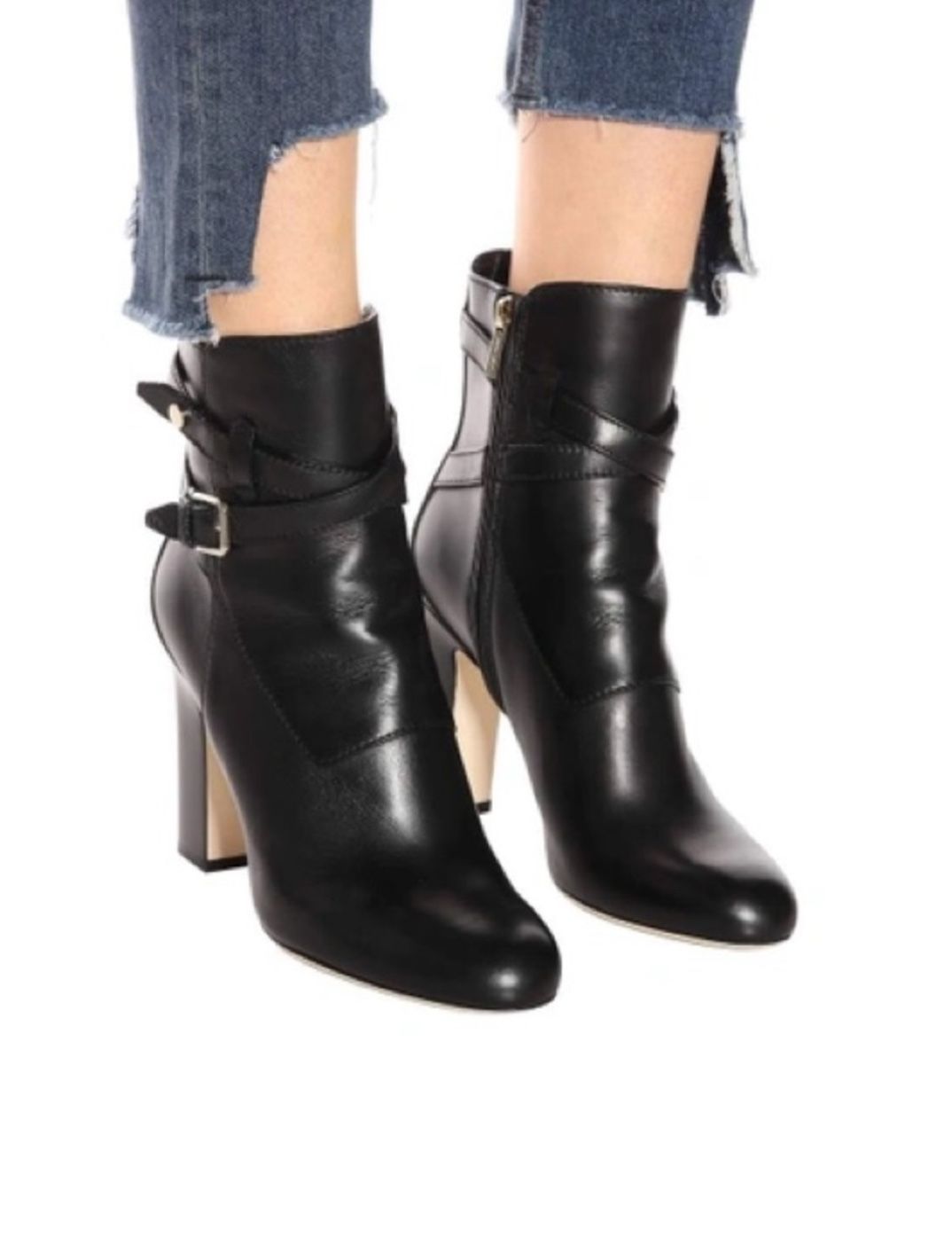Jimmy Choo Mitchell 100 Leather Ankle Boot, Black, 38.5