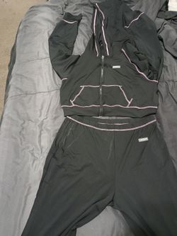 Women’s 2X Black & Pink Leisure Suit – Jacket & Pants Set