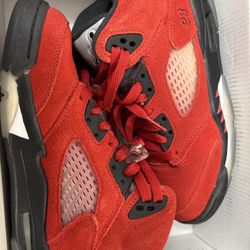 🔥 Air Jordan 5 “Raging Bull” Red Suede – Youth 4Y – Clean