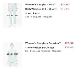FIGS SCRUBS seaglass brand new