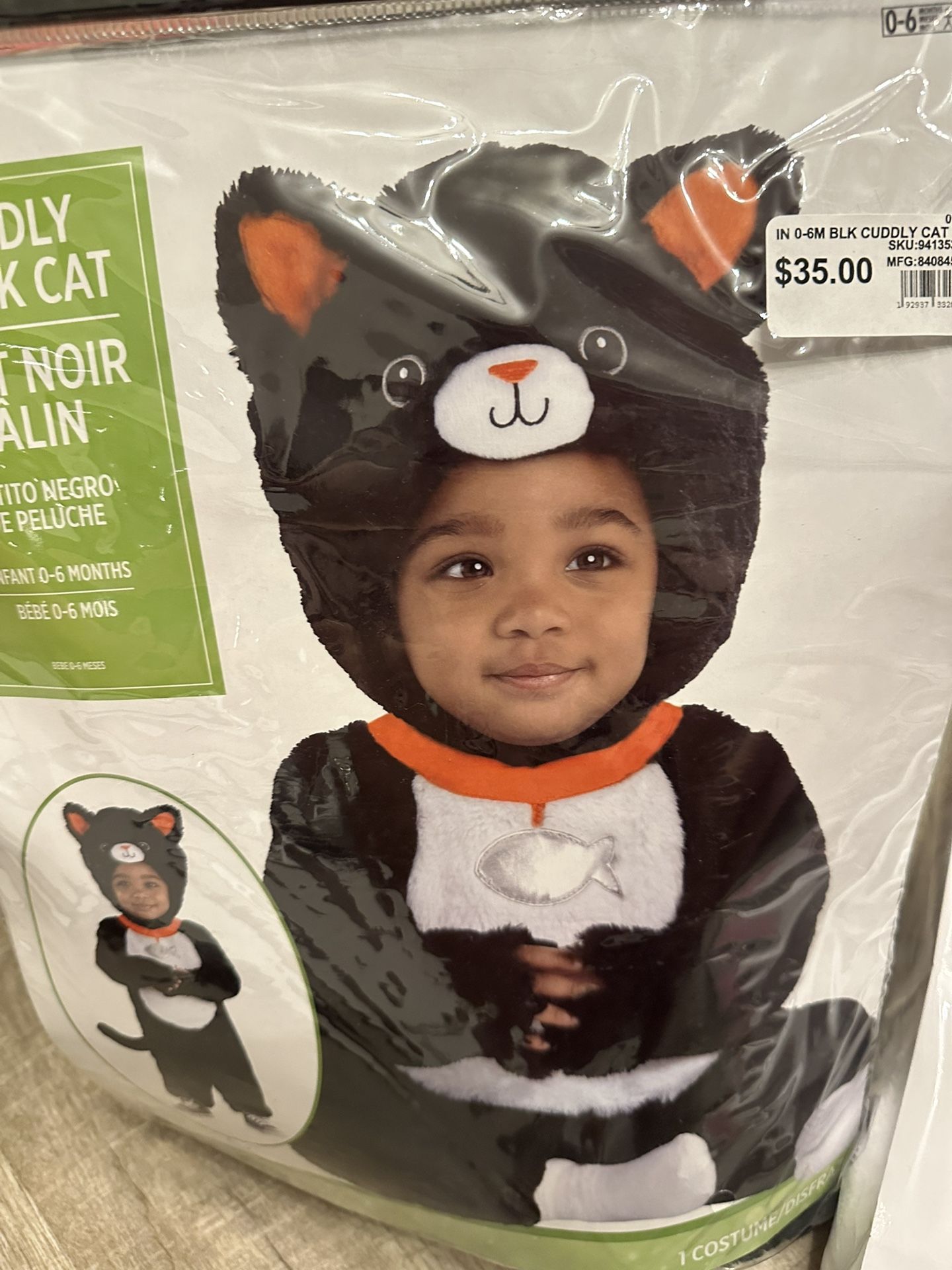 Cuddly black cat baby Halloween costume