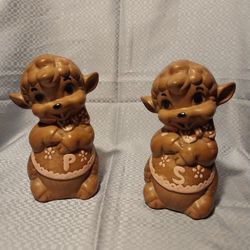 1960s Winton Ceramic Lamp Salt N Pepper Shaker 