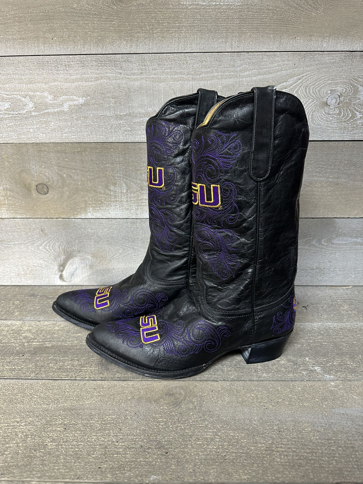 LSU Tigers Gameday Boots Black Embroidered Style 326 Women’s 11” NCAA Cowboy