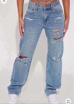 Light Wash Straight Leg Jeans
