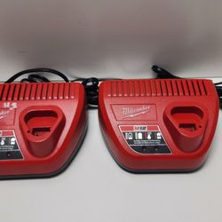 Milwaukee M12 Bundle/ Lot of 2 Milwaukee Battery Chargers Tested