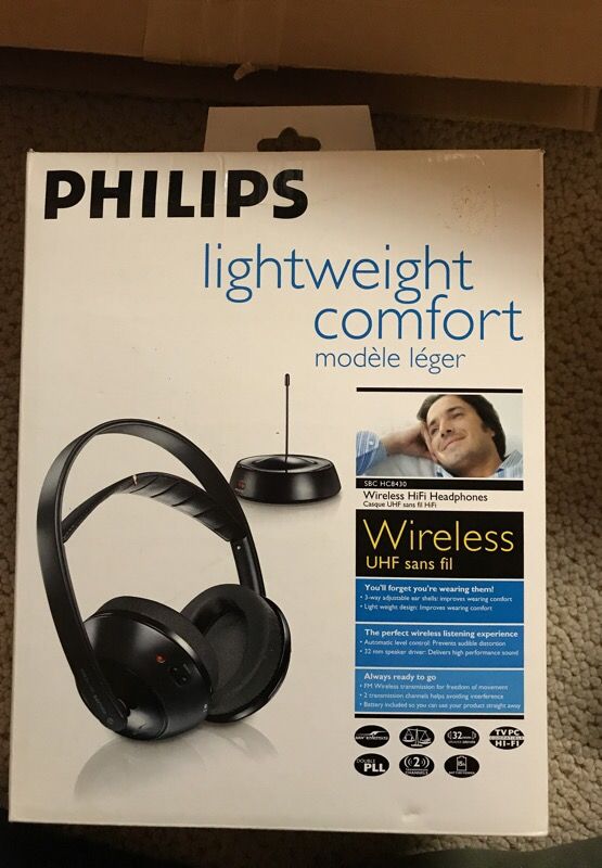 Philips Lightweight Comfort Wireless headphones - New in Box
