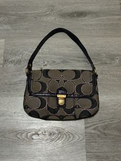 Vintage Y2K Coach Poppy Signature Lurex "Layla" Bag 18136 Black/Grey Clasp Shoulder Bag