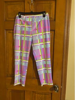 Jude Collany Women’s Multicolor Plaid Pants S Regular Nylon/Spandex