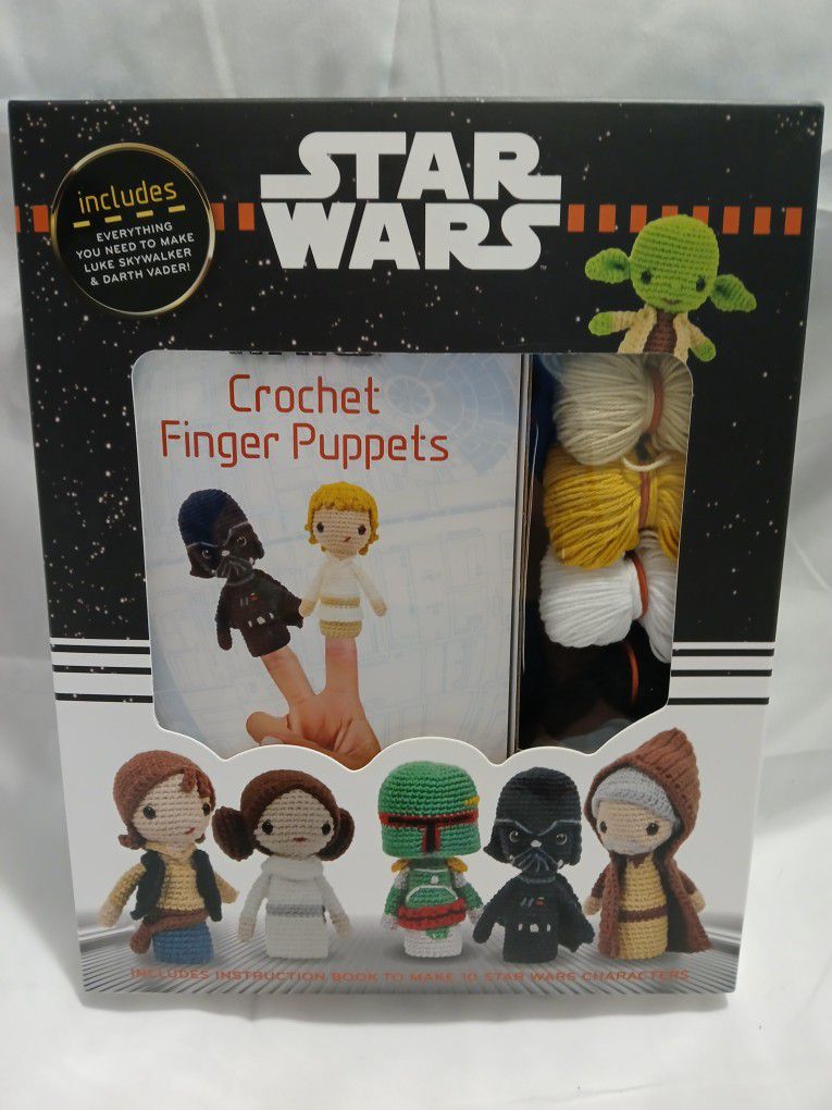 Disney Star Wars Crochet Finger Puppets Set With Book New 