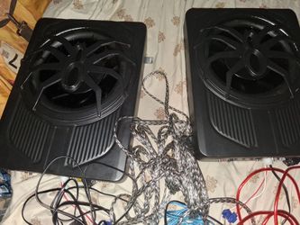 Pair of Under-Seat Car Subwoofers with Wiring