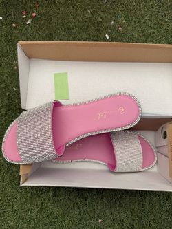 Pink and silver sandles size 6