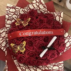 Dior Graduation Eternal Rose Flower Bouquet 