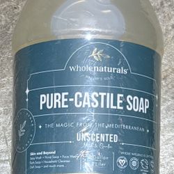 Brand NewPure Castile Soap Liquid, EWG Verified & Certified Palm Oil Free Unscented, Natural, Mild & Gentle Non-gmo & Vegan Organic Body Wash, Laundry