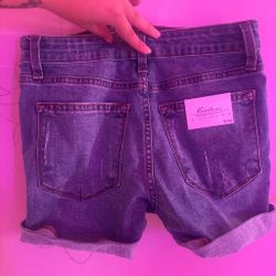 Blue denim shorts