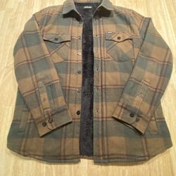 Men’s Medium Dark Seas Lined Flannel Button-Up