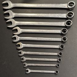 Snap on 10 piece 12 pt Combination Wrench Set. 5/16” - 1”.