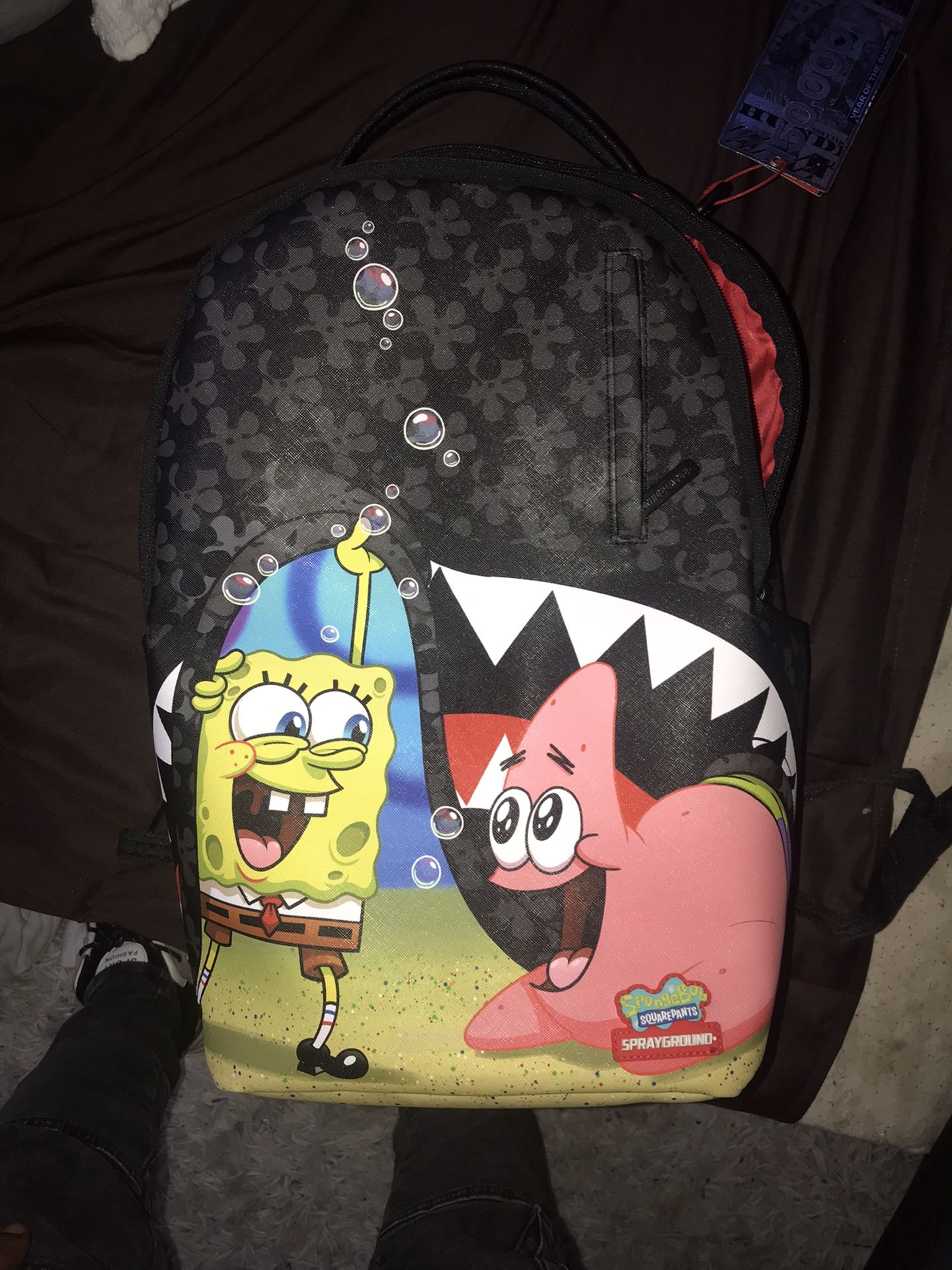 Spray ground Book bag Sponge Bob Brand New Paid 150