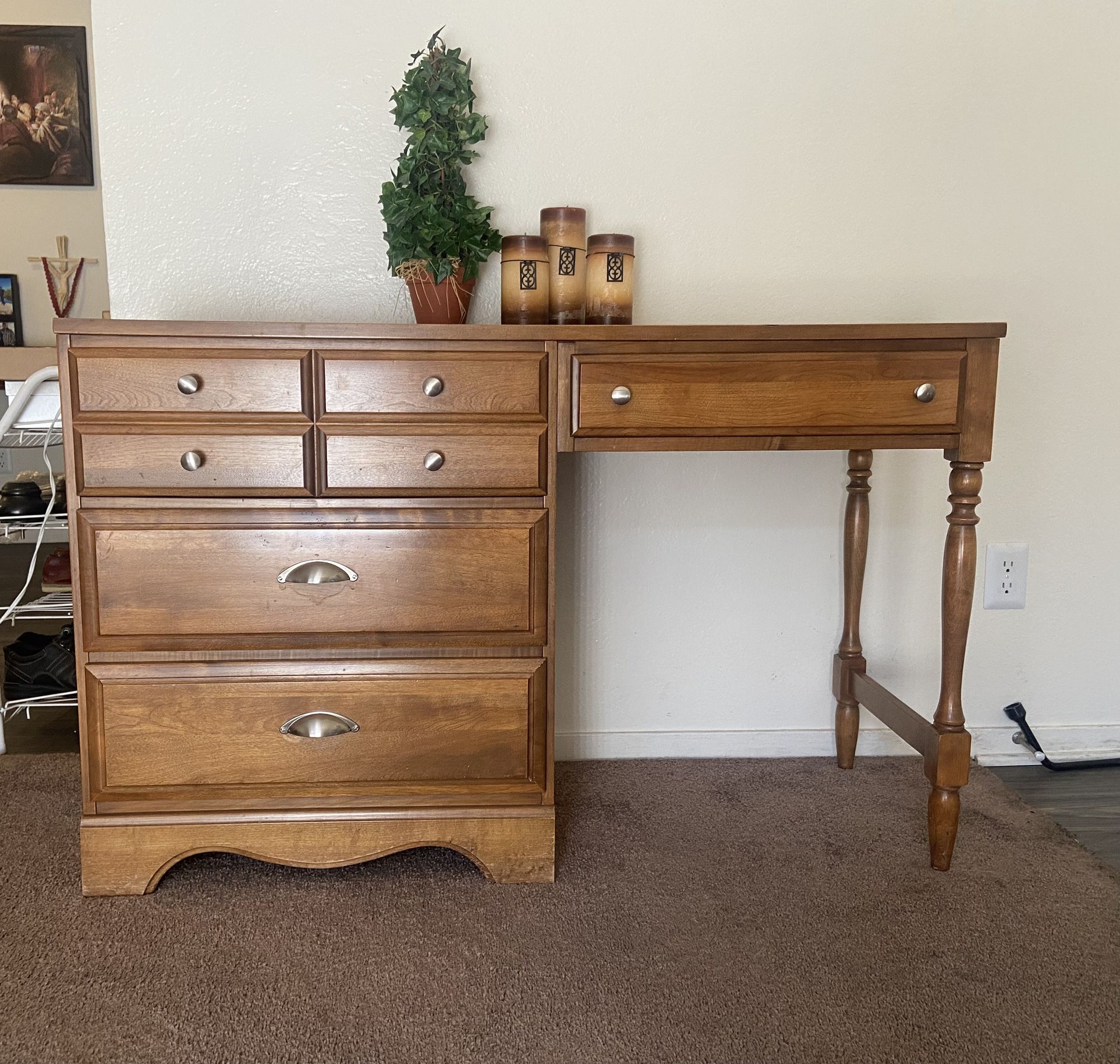 SOLID WOOD VANITY OR DESK