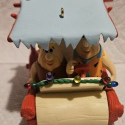 VTG CHRISTMAS HALLMARK KEEPSAKE  "FRED FLINSTONE  & BARNEY" TREE HANGING  ORNAMENT  DECORATION  