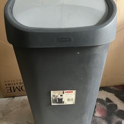 Curver Black Gray Kitchen Trash Bin