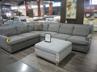 Carolina Crafted 4-Piece Corner Sectional – Charcoal Gray Nailhead Trim, Nolan Collection