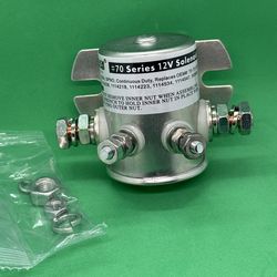 E70 Series 12V Solenoid 10, Continuous Duty, Replaces OEM#: 70-111224, 114218, 1114223, 1114534, 1114547, (contact info removed)