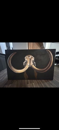 Original Oil Canvas Painting Art Piece - Mammoth