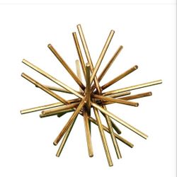 Words Away Urchin Gold Leaf Contemporary Copper Finish Sculpture Statue Decor Starburst 