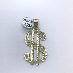 Gold Money Sign Pendant 