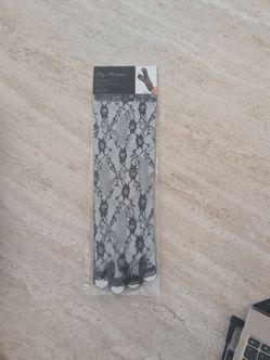 Black Elbow Length Fingerless Lace Gloves with Ruffle by Leg Avenue #G1860 Brand New