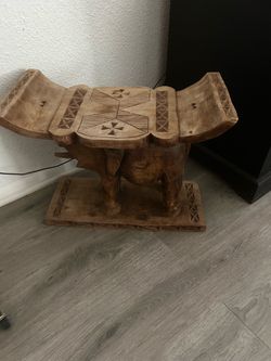 Vintage Hand-Carved African Ashanti Wood Elephant Stool (20"x14") $150 CASH