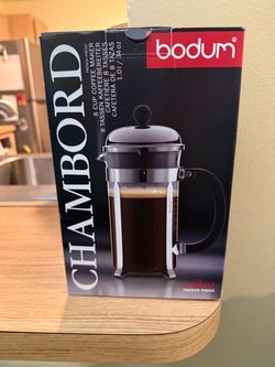 Bodum Chambord French Press 8 Cup 1.0L/34oz Chrome Glass Steel 1928-16US4