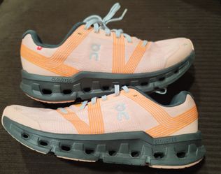 On CloudTec Swiss Engineering Pink Orange Gray Lace-Up Low Top Athletic Sneaker