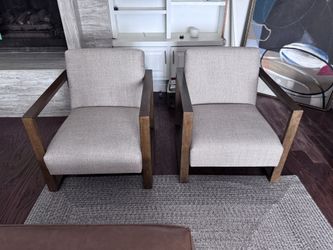 Modern Wood Accent Chairs (Set of 2) – Great Condition