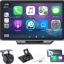 Carplay Screen for Car, 7" Wireless Car Stereo, Portable Touchscreen Car Radio with Bluetooth, Backup Camera, GPS Navigation