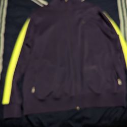 Nike  Full Zipped Track Jacket - Purple w/ Highlighter Strip Sleeve