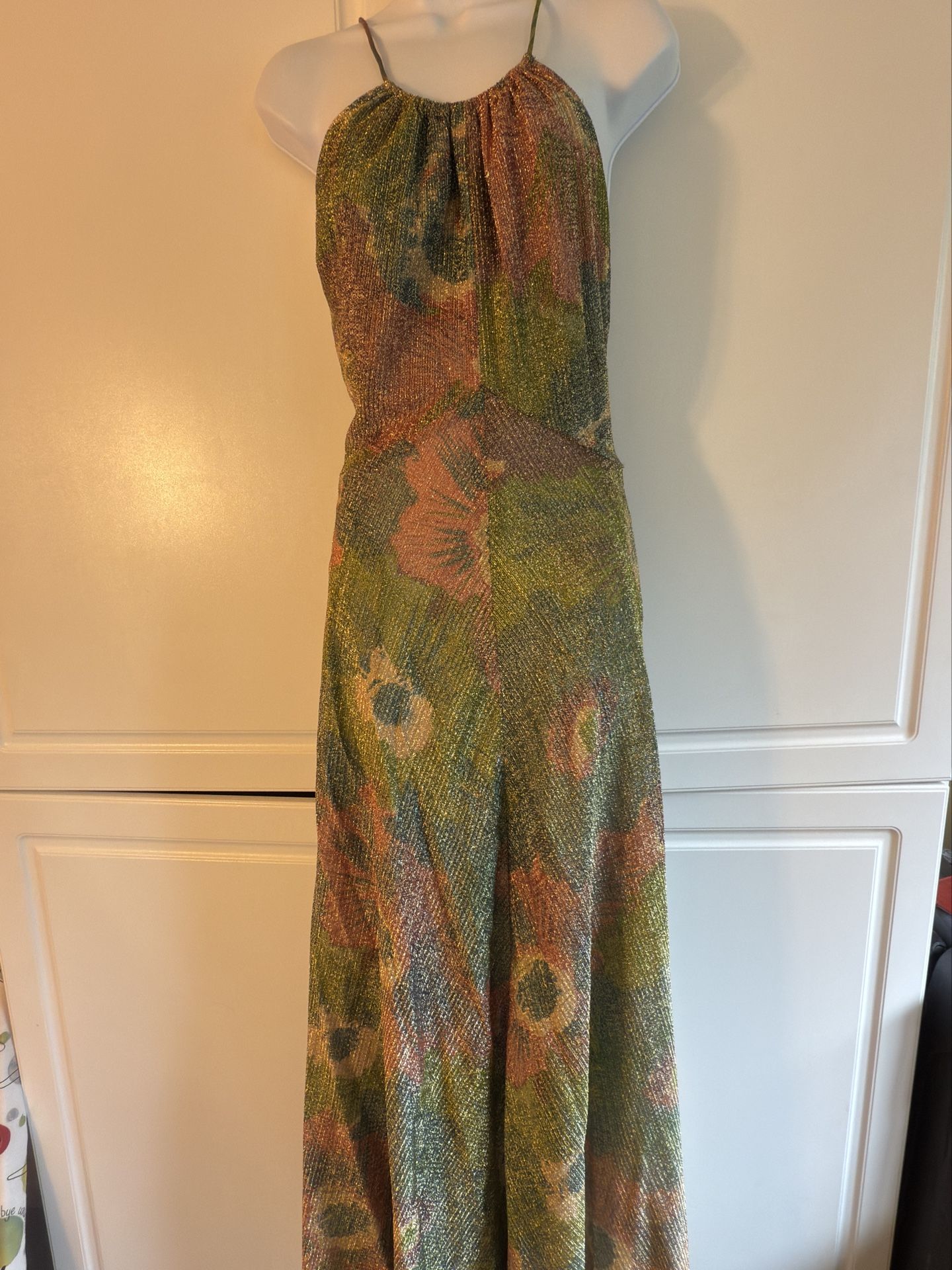 Vintage “Cher” Dress Floor Length Halter Style