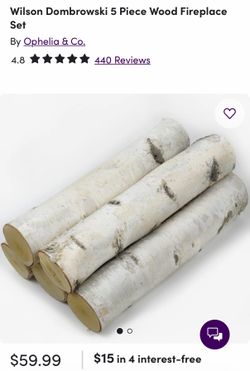 Wilson, five piece birch log set, 16”