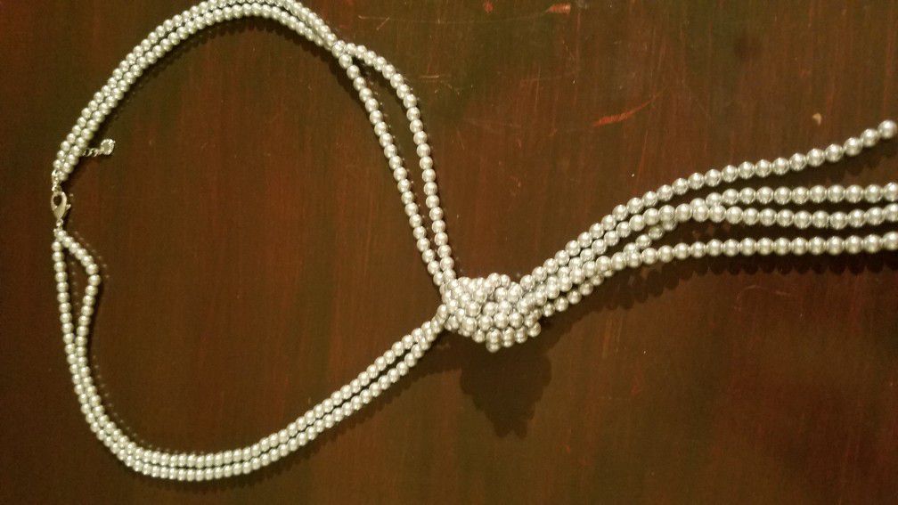 Silver Beaded Vintage Charter Club Necklace 