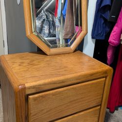Two End Tables And Mirror