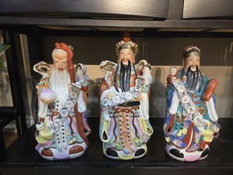 3 Chinese Porcelain Immortal Figures