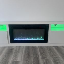 Led Electric Fireplace Tv Stand Up To 80" Tv 