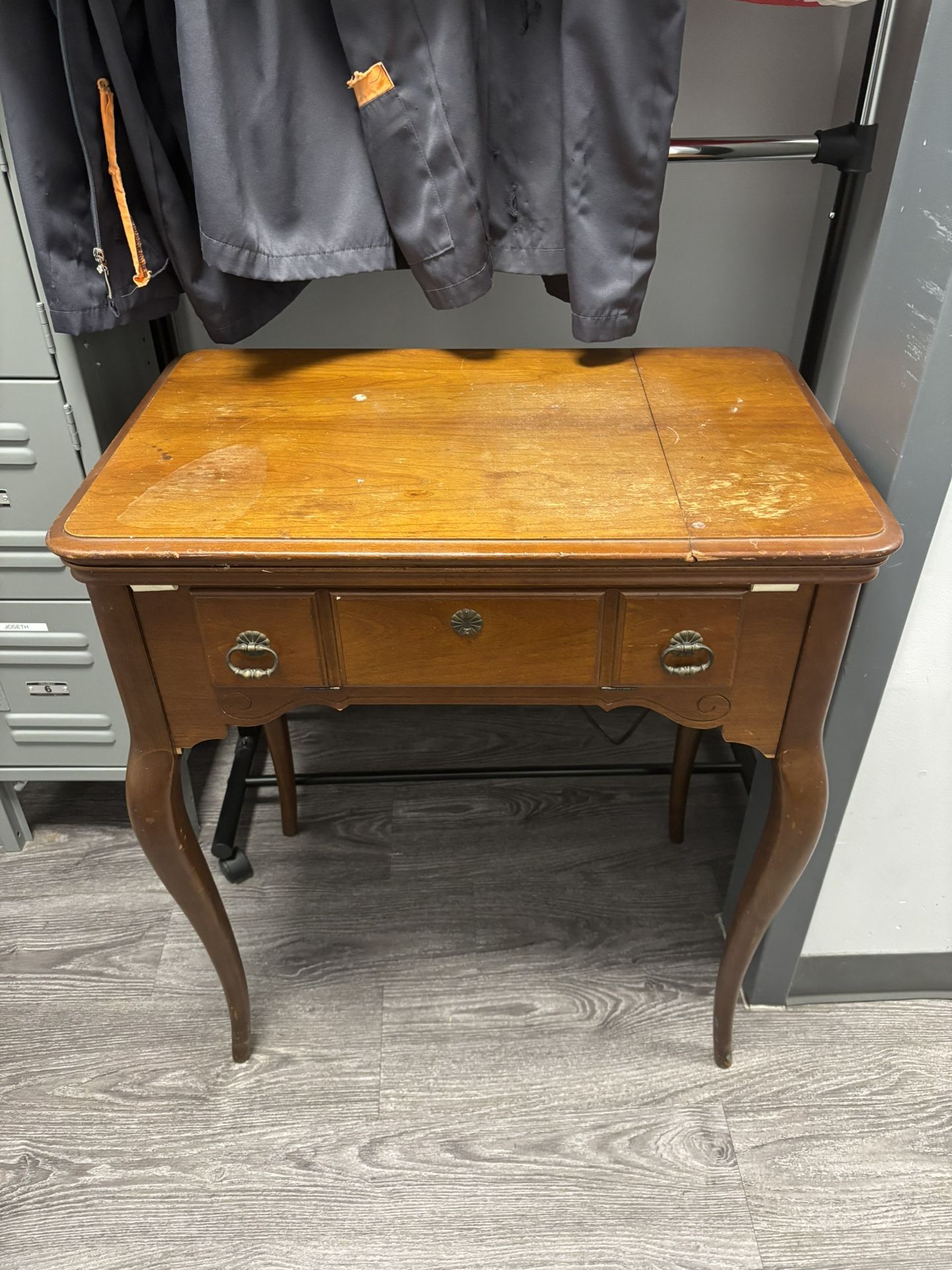 Vintage Sewing Table With Hidden Machine
