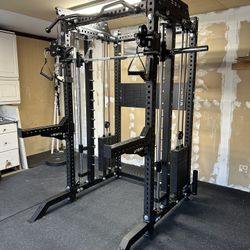 PRO SERIES Ultimate Half Rack Functional Trainer w/Smith Machine Bar | 400lb Stack | Gym Equipment | Fitness | Commercial | Squat Rack 