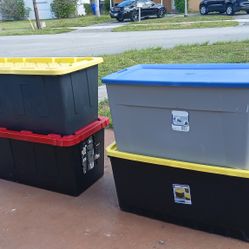 4 Tough Storage Tote in Black with Red Lid