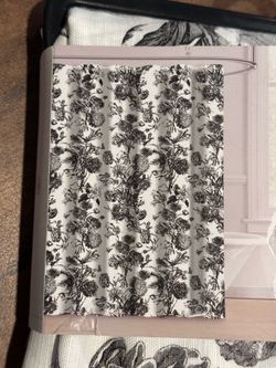 Cotton floral shower curtain