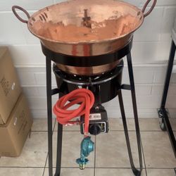 Cazo De Cobre De 18” Con Vase I Quemador En Especial Para Freir Nuevo En Especial