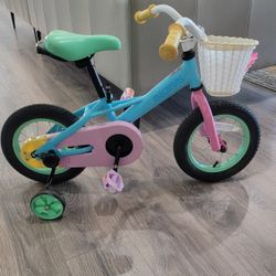 JOYSTAR 12 14 16 Inch Kids Bike for 2-7 Years Girls 33-53 Inch Tall, Toddler Girls Bike with Training Wheels, Rainbow Bikes, Children Bicycle, Macaroo