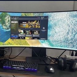 LG - UltraGear 34" OLED Curved WQHD 240Hz 0.03ms FreeSync and NVIDIA G-SYNC Compatible Gaming Monitor with HDR400 - Black Model: 34GS95QE